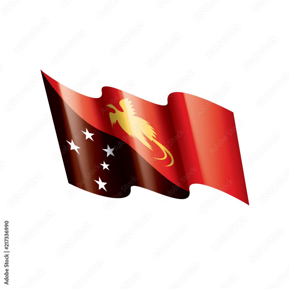 Papua New Guinea flag, vector illustration on a white background