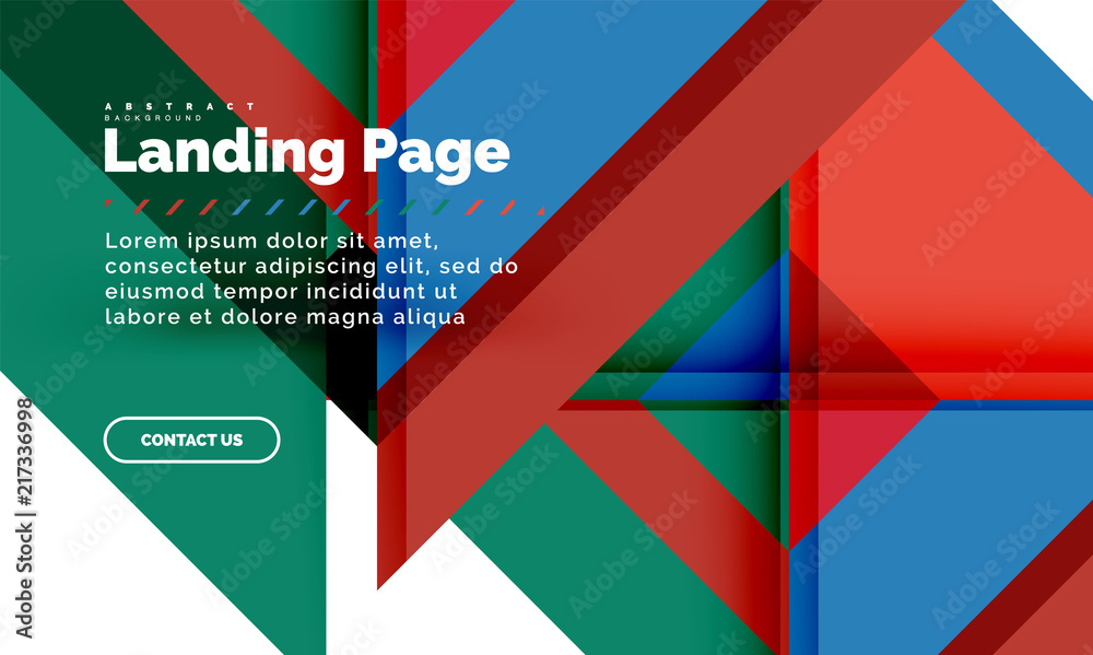 Square shape geometric abstract background, landing page web design template Square shape geometric abstract background, landing page web design template
