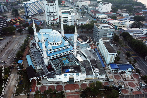 5th august 2018.Kuantan,Pahang,Malaysia.view from aerial of Sultan Haji Ahmad Shah Mosque photo