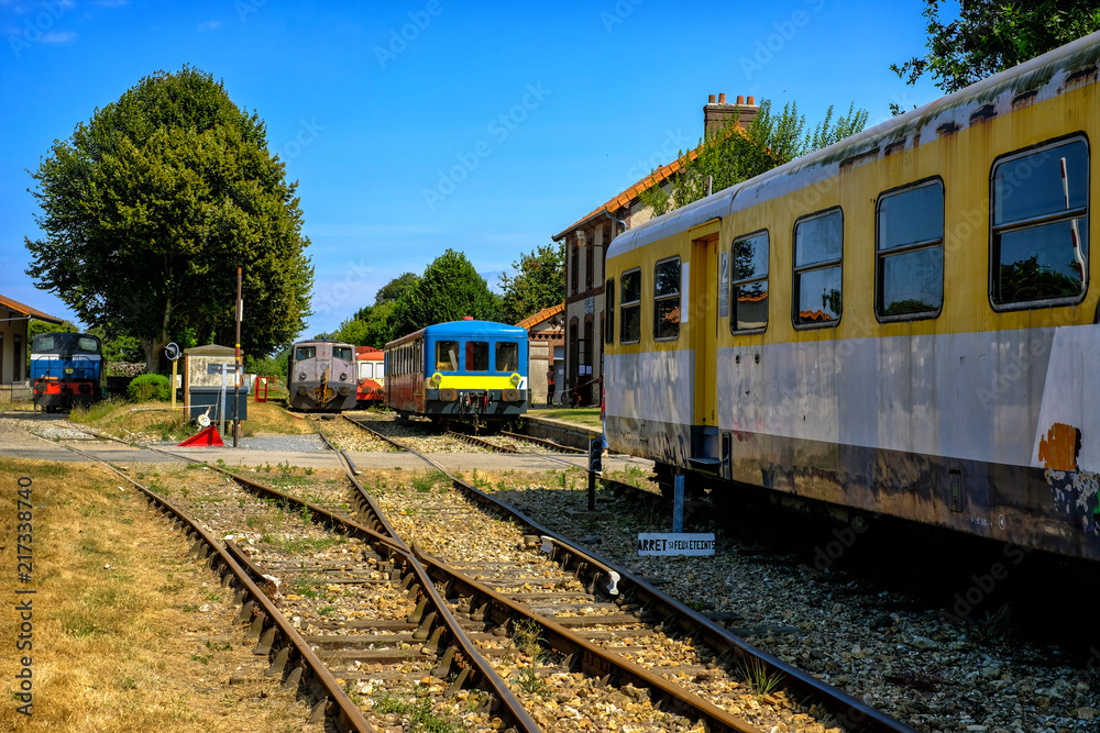Obraz premium Picturesque train in the city of Yport, France