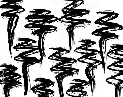White and black grunge pattern. Background. Brush. Vector.