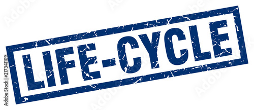 square grunge blue life-cycle stamp