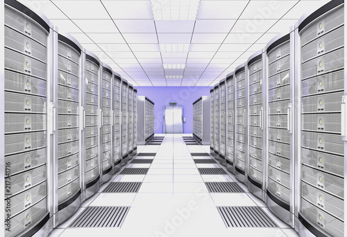 network workstation server room 3d illustration