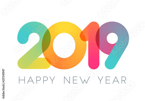 2019 Happy New Year typography design