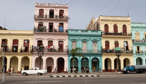 Colored buildings in Havanna Cuba