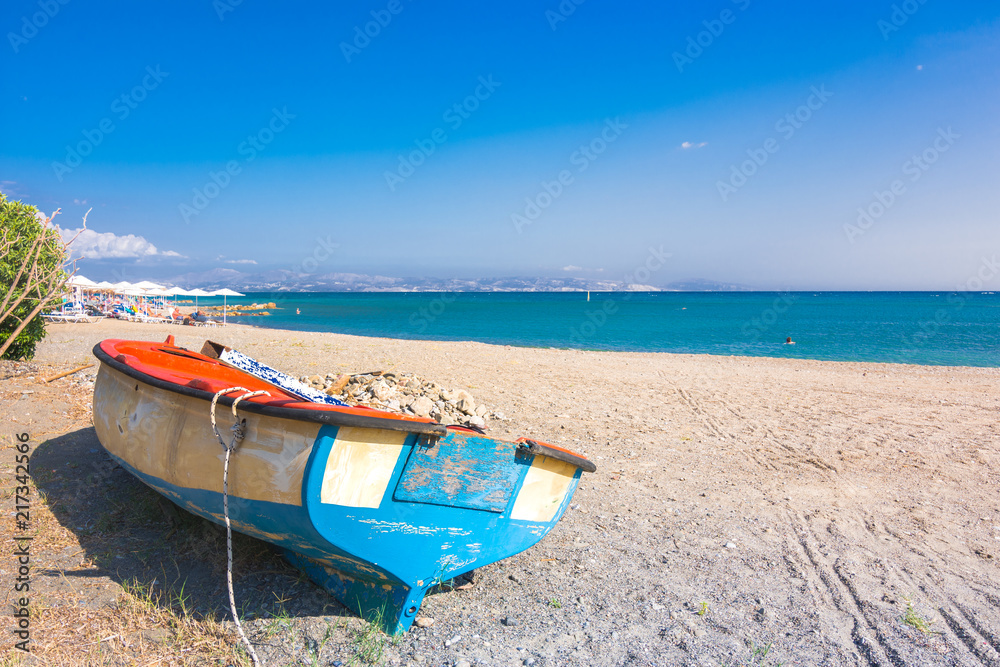 The beach of Agia Galini at the South Crete, Greece The beach of Agia Galini at the South Crete, Greece