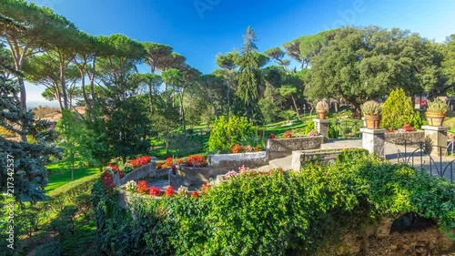 Villa Doria Pamphili park in beautiful town of Albano Laziale timelapse hyperlapse, Italy