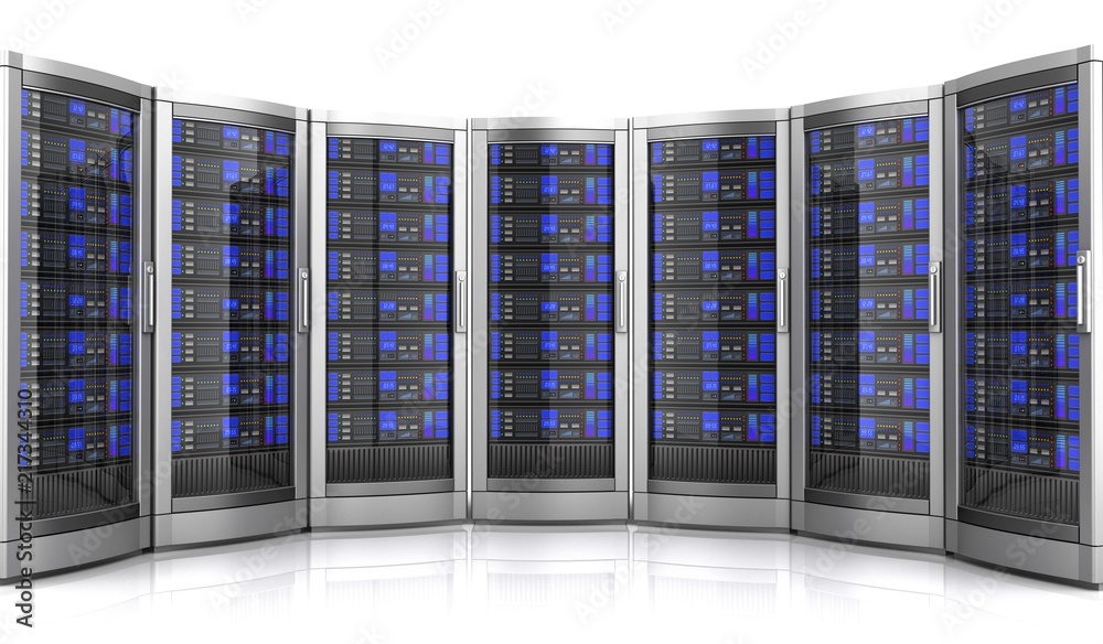 network workstation servers 3d illustration