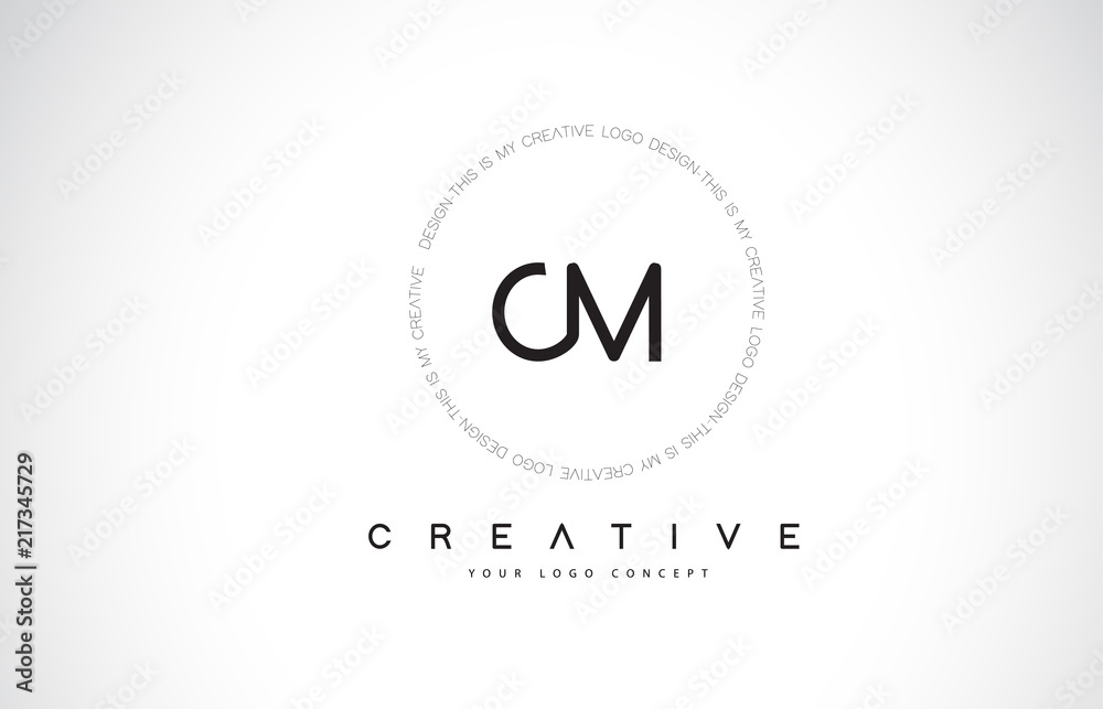 CM C M Logo Design with Black and White Creative Text Letter Vector. CM C M Logo Design with Black and White Creative Text Letter Vector.