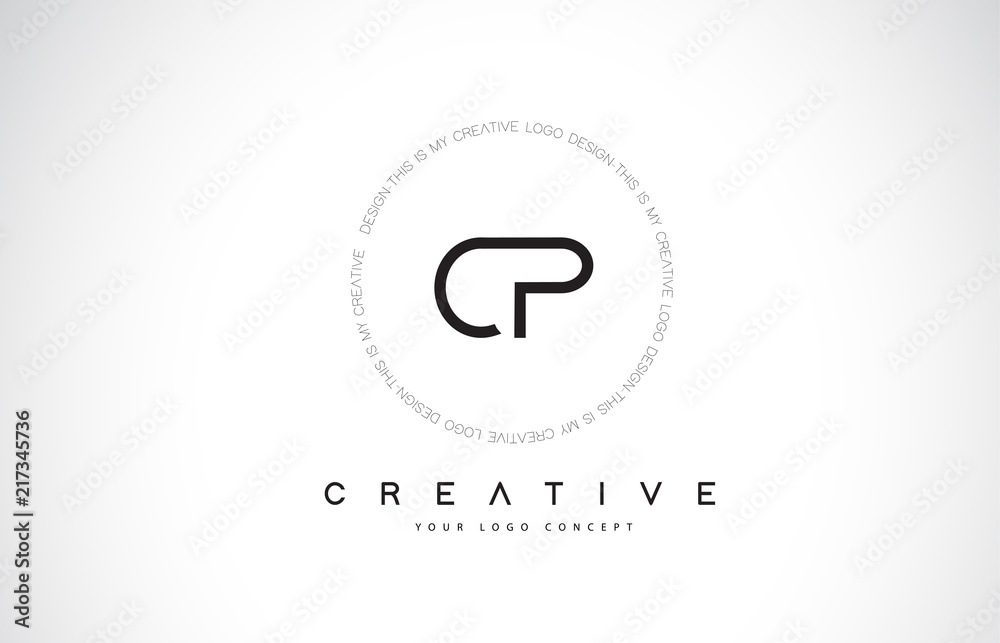 CP C P Logo Design with Black and White Creative Text Letter Vector. CP C P Logo Design with Black and White Creative Text Letter Vector.