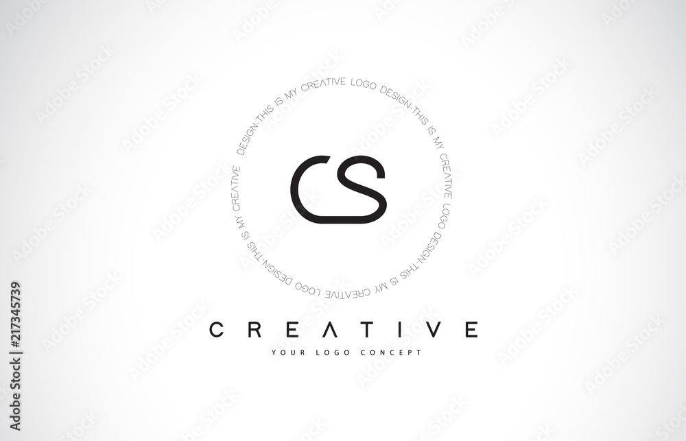 CS C S Logo Design with Black and White Creative Text Letter Vector. CS C S Logo Design with Black and White Creative Text Letter Vector.