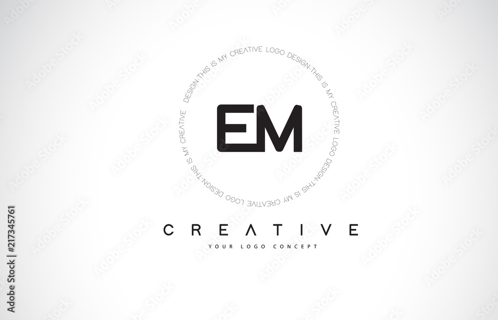 EM E M Logo Design with Black and White Creative Text Letter Vector. EM E M Logo Design with Black and White Creative Text Letter Vector.
