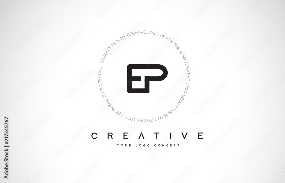EP E P Logo Design with Black and White Creative Text Letter Vector. EP E P Logo Design with Black and White Creative Text Letter Vector.