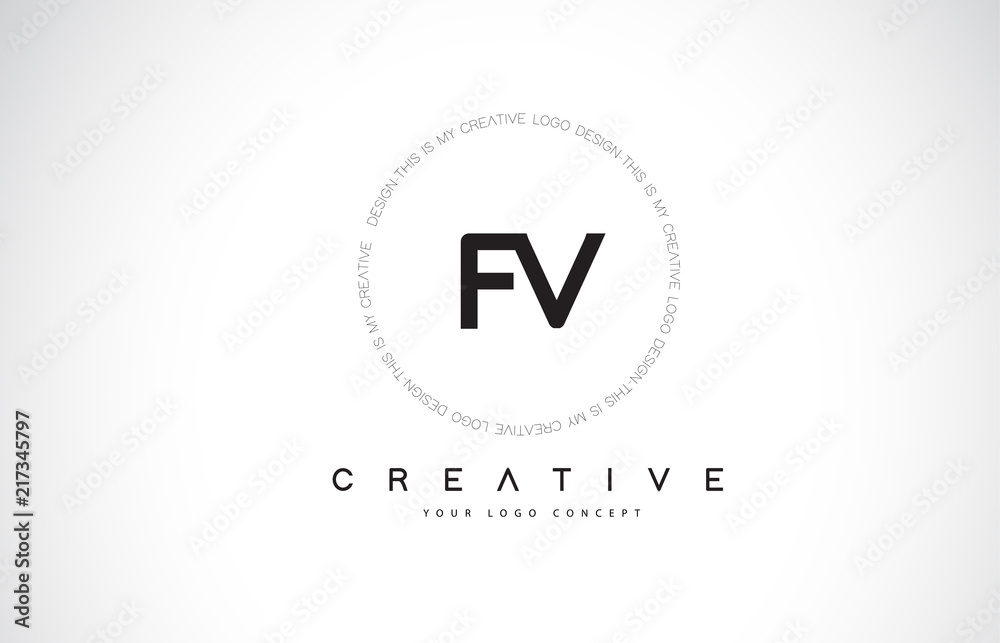 FV F V Logo Design with Black and White Creative Text Letter Vector. FV F V Logo Design with Black and White Creative Text Letter Vector.