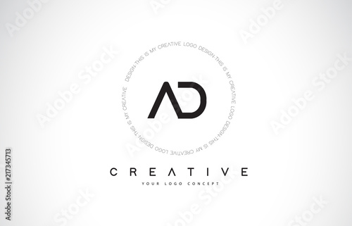Free Download AD A D Logo Design with Black and White Creative Text Letter Vector. - GFXLoad