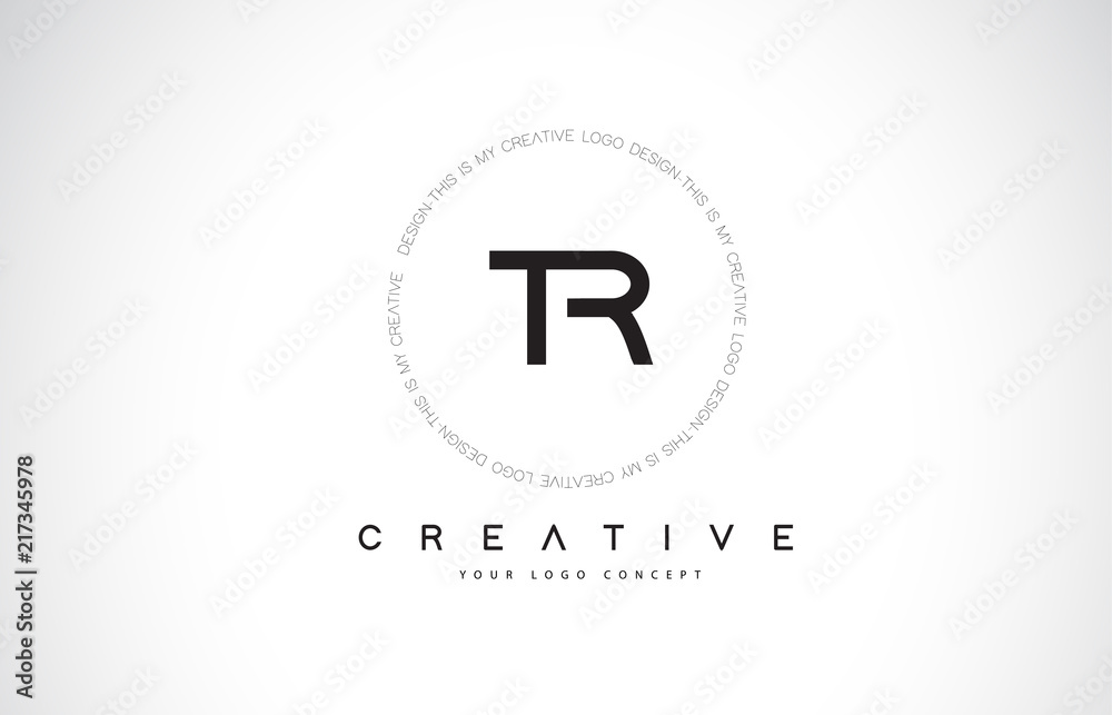 TR T R Logo Design with Black and White Creative Text Letter Vector. TR T R Logo Design with Black and White Creative Text Letter Vector.