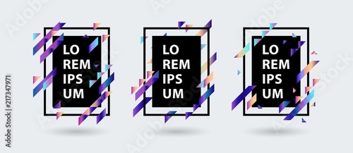 Trendy poster, banner background template with vibrant blue purple gradient bold color abstract geometric triangle polygonal shapes. Vector modern layout, backdrop with space text illustration