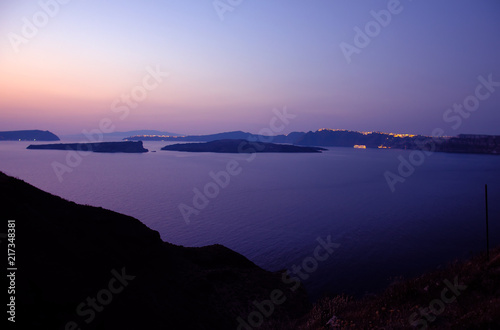 Fototapeta Naklejka Na Ścianę i Meble -  The sunset over the island