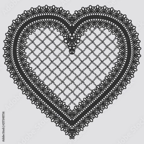 Lace element in the form of heart.