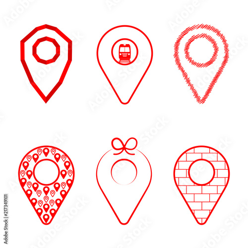 Geolocation icon pack. Set of Geolocation signs in different style for your web site design, logo, app, UI. Vector illustration EPS10. 