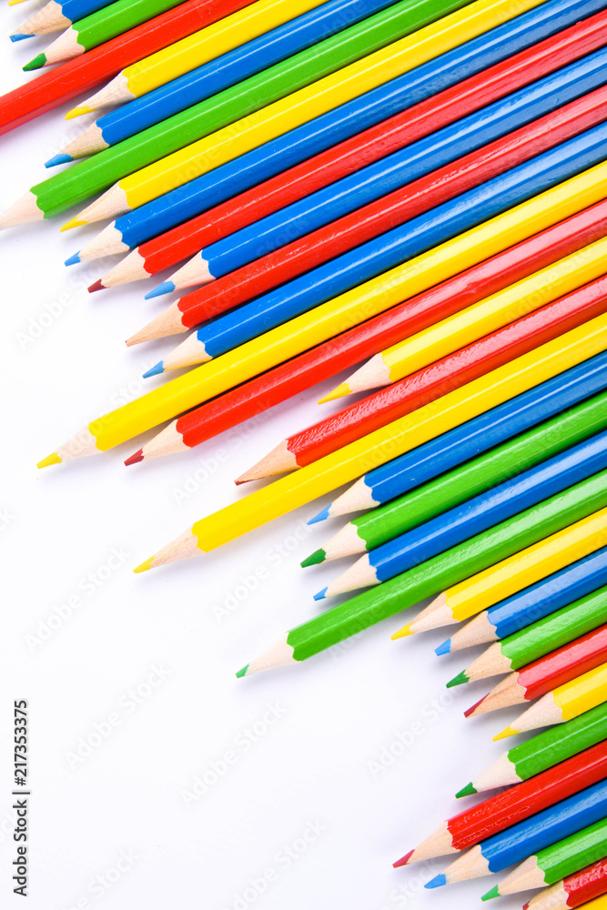 Colorful pencils pattern isolated on white background. Top view colorful of color pencils.Colored pencils, isolated on the white background. Color pencil with copy space isolated on white background, Colorful pencils pattern isolated on white background. Top view colorful of color pencils.Colored pencils, isolated on the white background. Color pencil with copy space isolated on white background,