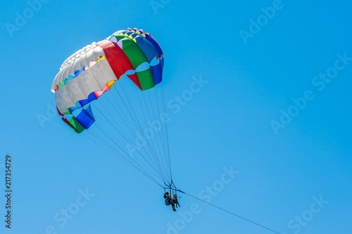 towed parachute against the sky on a summer day