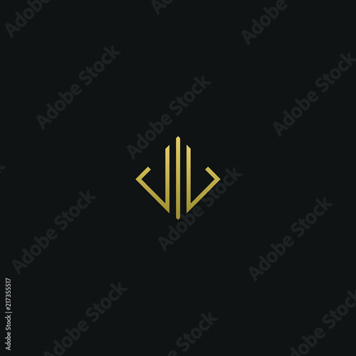 Modern creative elegant JJ black and gold color initial based letter icon logo
