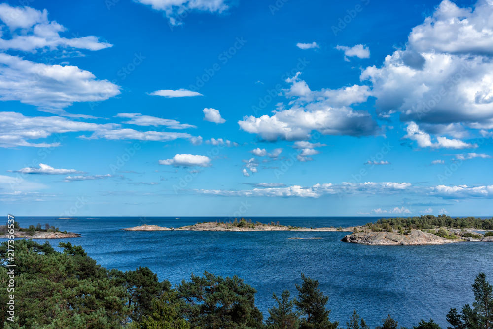View from the island of Kupan over St. Annas archipelago, Baltic Sea, Sweden