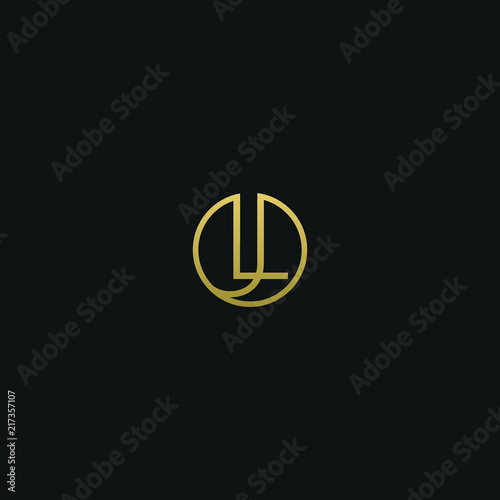 Modern creative elegant JL black and golden color initial based letter icon logo