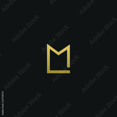 Modern creative elegant ML black and golden color initial based letter icon logo