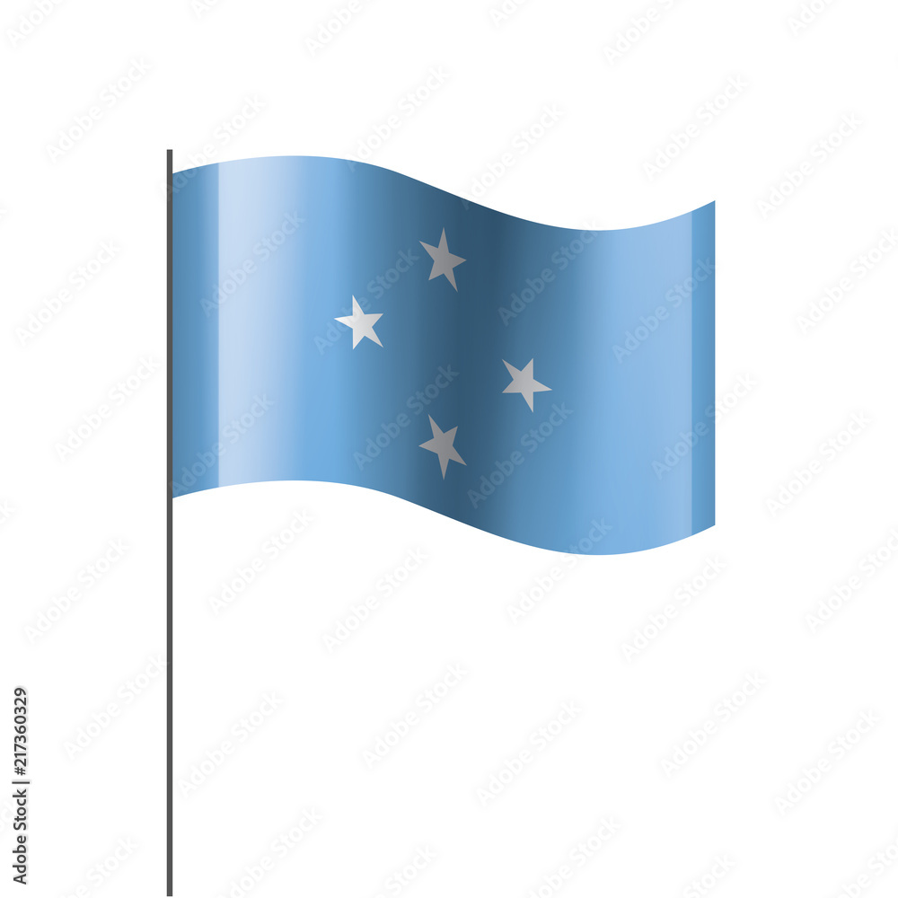 Federated States Micronesia flag, vector illustration on a white background Federated States Micronesia flag, vector illustration on a white background