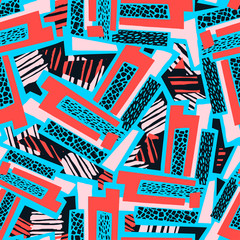Handdoek met foto Graffiti patronen Geometrische gebogen lijnen hipster inktpatroon  © OlgaLIS