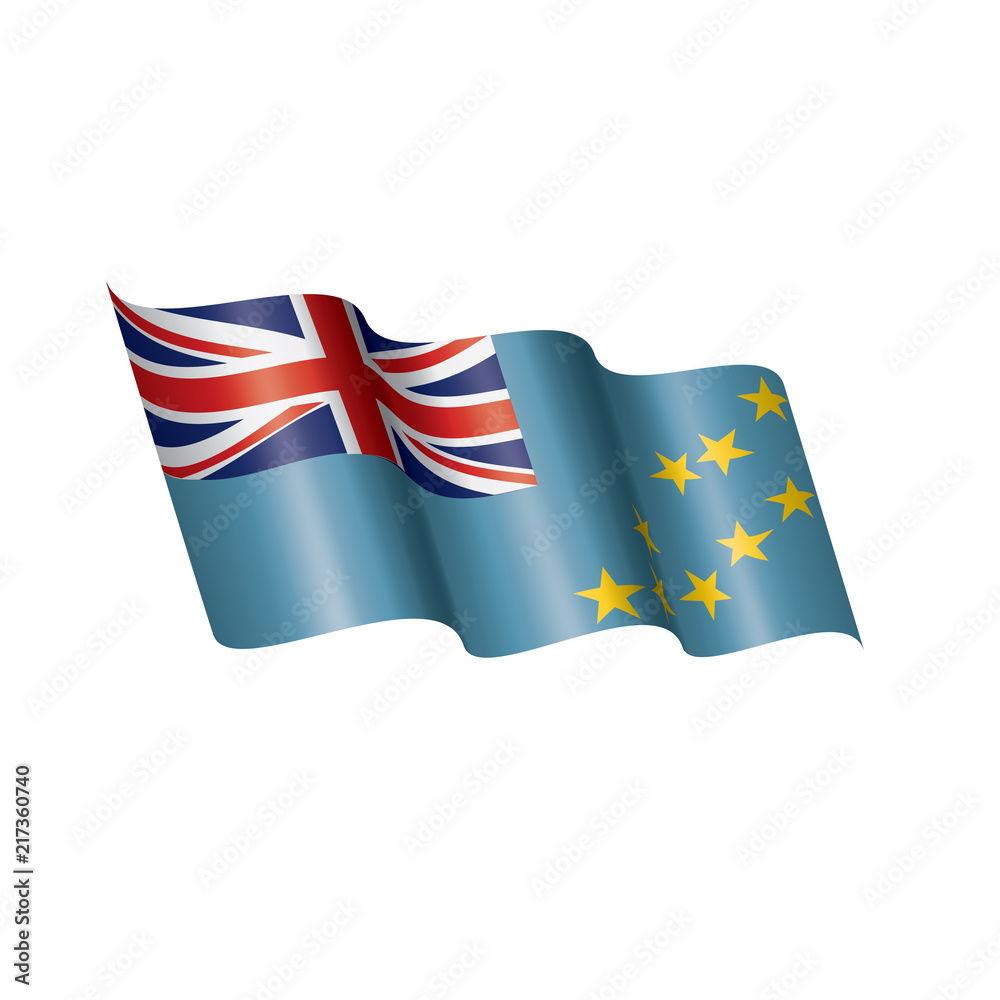 Tuvalu flag, vector illustration on a white background Tuvalu flag, vector illustration on a white background