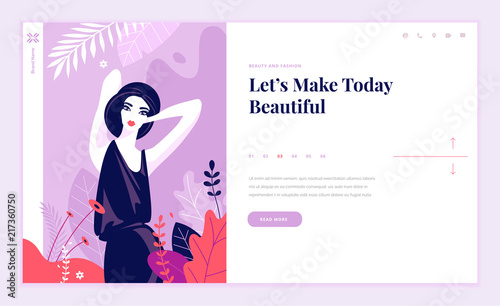 Web page design template for beauty, spa, wellness, natural products, cosmetics, body care, healthy life. Modern flat design vector illustration concept for website and mobile website development. 