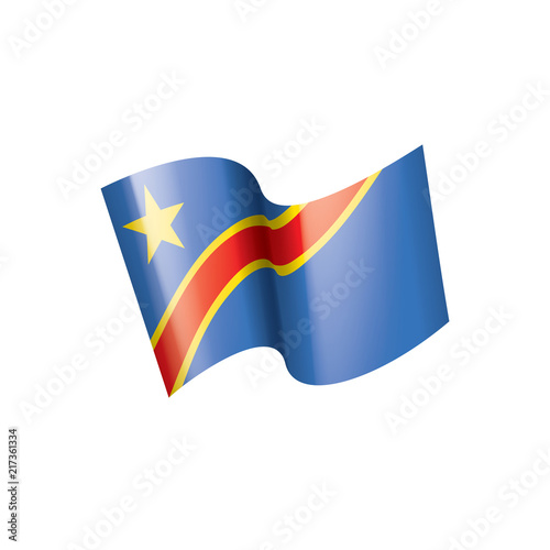 Democratic Republic of the Congo flag, vector illustration on a white background