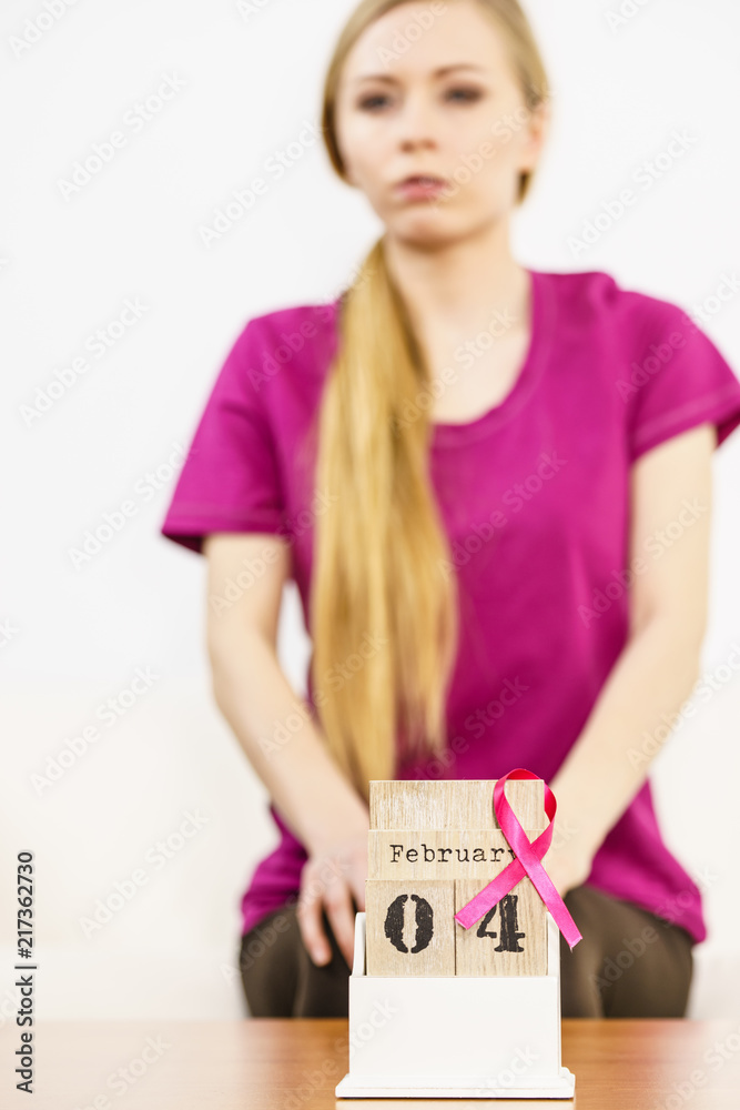 Woman and world breast cancer day on calendar Woman and world breast cancer day on calendar