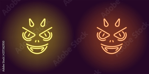 Neon Devil in Yellow and Orange color