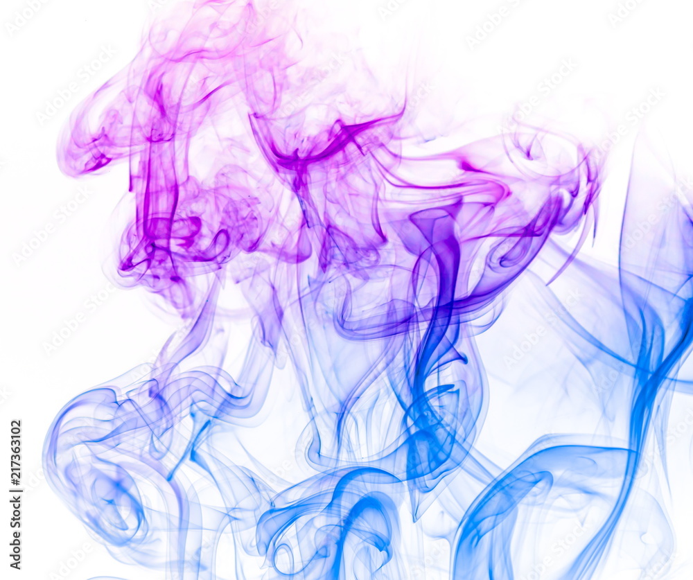 Fototapeta premium Colored smoke on white background