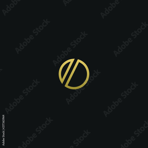 Unique modern elegant O black and gold color initial based letter icon logo