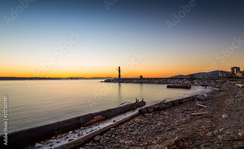 Sunset at Ambleside Park in West Vancouver.