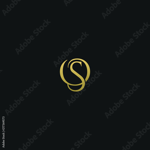 Unique modern elegant OS black and gold color initial based letter icon logo