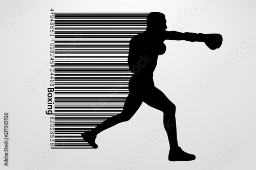 Boxing silhouette. Boxing. Vector illustration