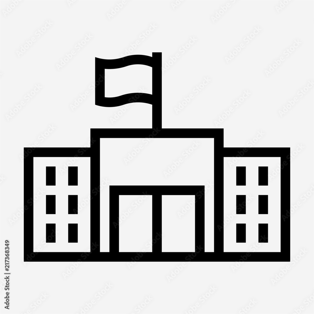 Outline government building pixel perfect vector icon Outline government building pixel perfect vector icon