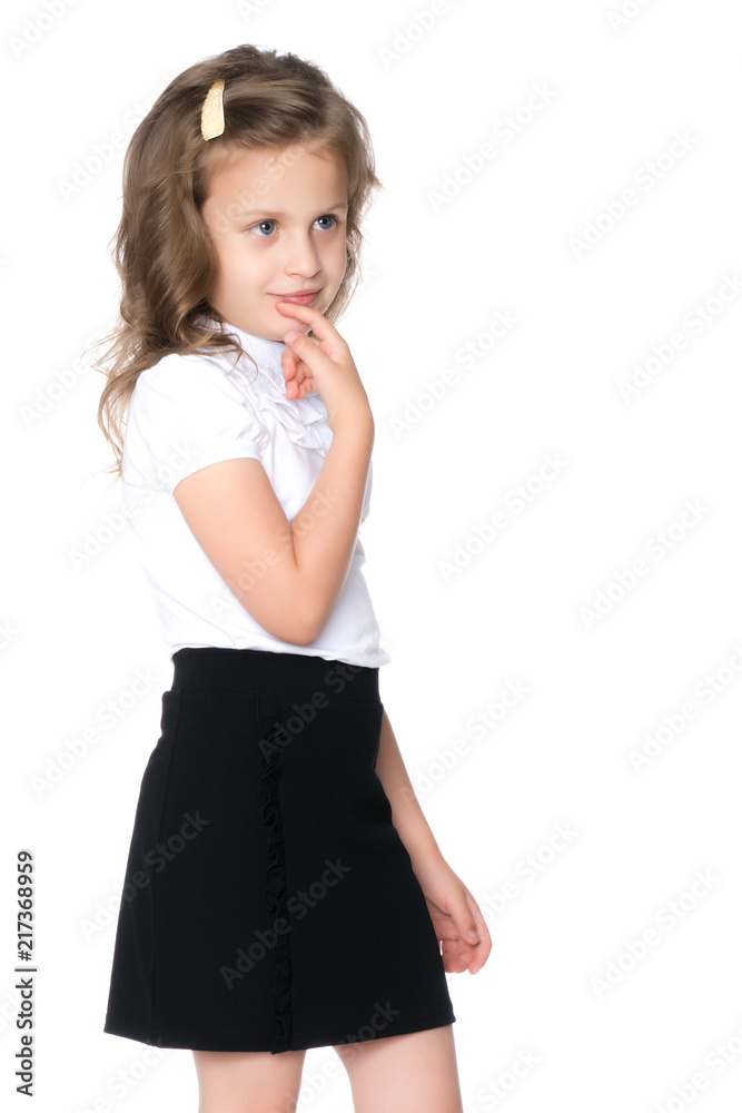 The little girl thinks. The little girl thinks.