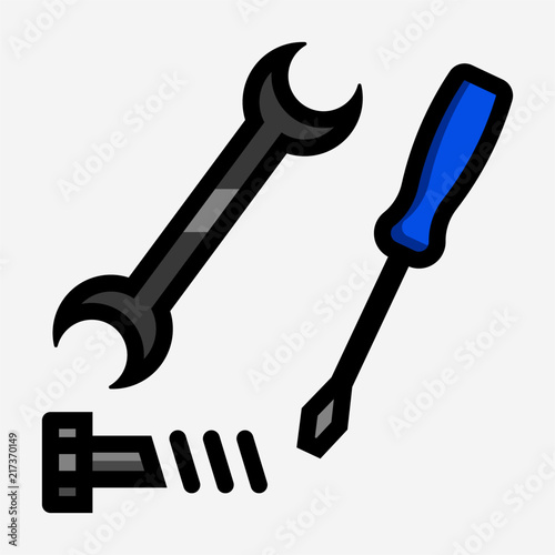 Flat repairman pixel perfect vector icon
