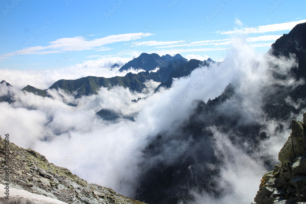 View from top of Rysy peak (2503 m), High Tatras, Slovakia