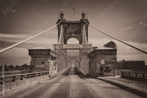 Roebling Suspension bridge in Cincinnati photo