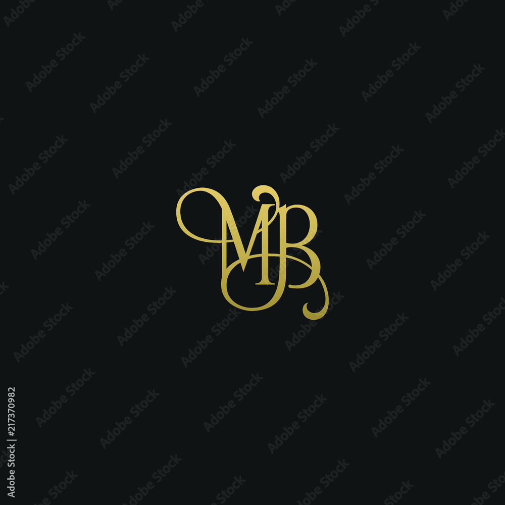Modern creative elegant MM black and gold color initial based letter icon  logo Stock Vector