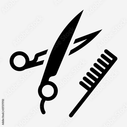 Glyph Hair stylist pixel perfect vector icon