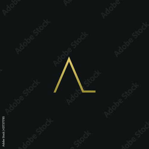 Creative modern elegant AL black and gold color initial based letter icon logo.